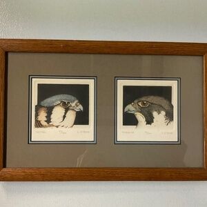 Framed 2 Eagle Prints by Lucius DuBose signed and numbered